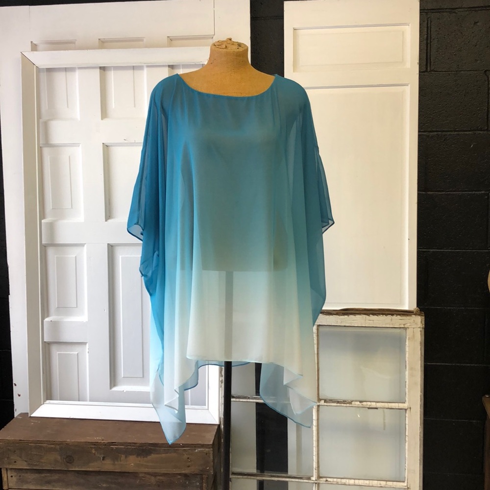 Semi Sheer Cover Up Seaglass Blue Ombré
